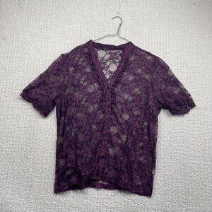 Y2K Revival Babydoll Lace Top Burgundy Romantic Whimsygoth Vamp Dark Academia**